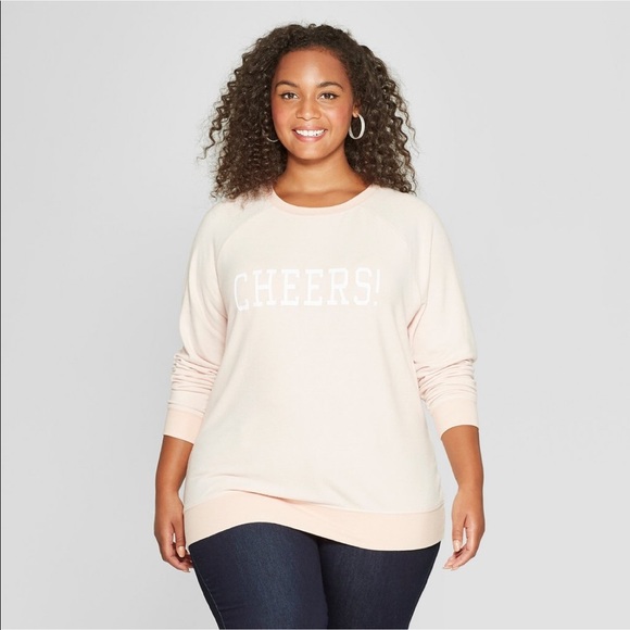 🥂GRAYSON/THREADS Blush Pink “CHEERS” Sweatshirt - Picture 1 of 8